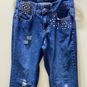 Mixit jeans distressed silver stud embellishment size 4